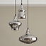 Suspension design Bari 3 lumières en verre chromé