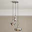 Suspension design Bari 3 lumières en verre chromé
