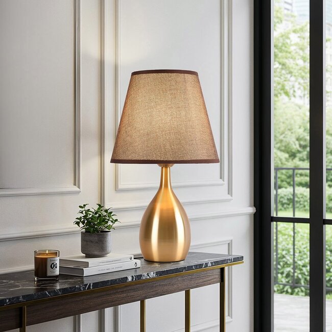 Lampe de table classique avec abat-jour en tissu - Malaga