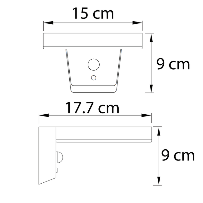 Applique solaire d'extérieur moderne Pablo à détecteur - noir