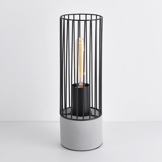 Lampe de table industrielle noire avec base robuste - Palma