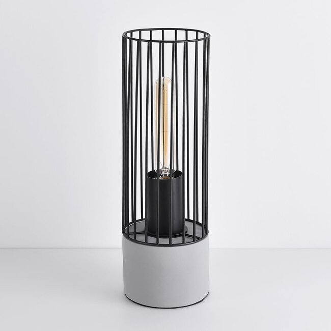 Lampe de table industrielle noire avec base robuste - Palma