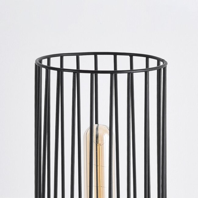 Lampe de table industrielle noire avec base robuste - Palma