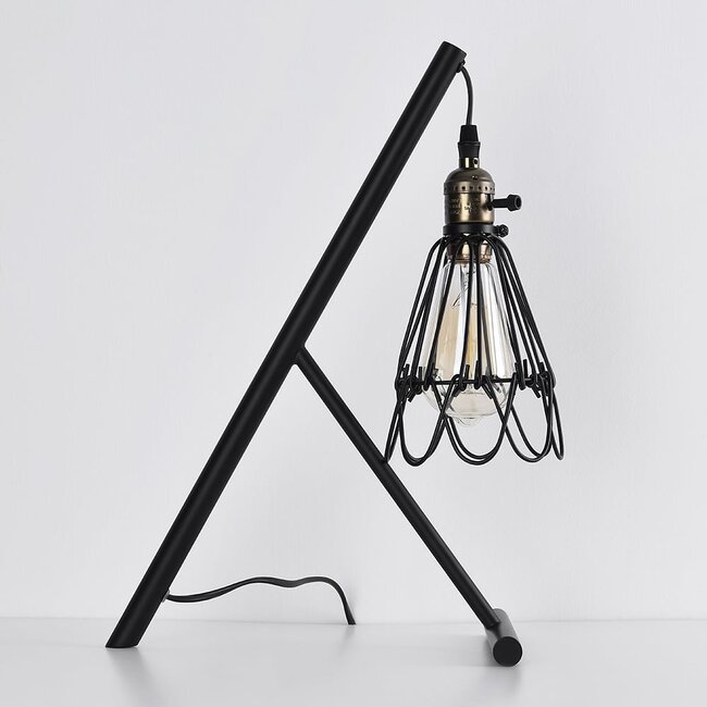 Lampe de table industrielle avec métal noir réglable - Marbella