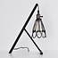 Lampe de table industrielle Marbella réglable, noire et dorée