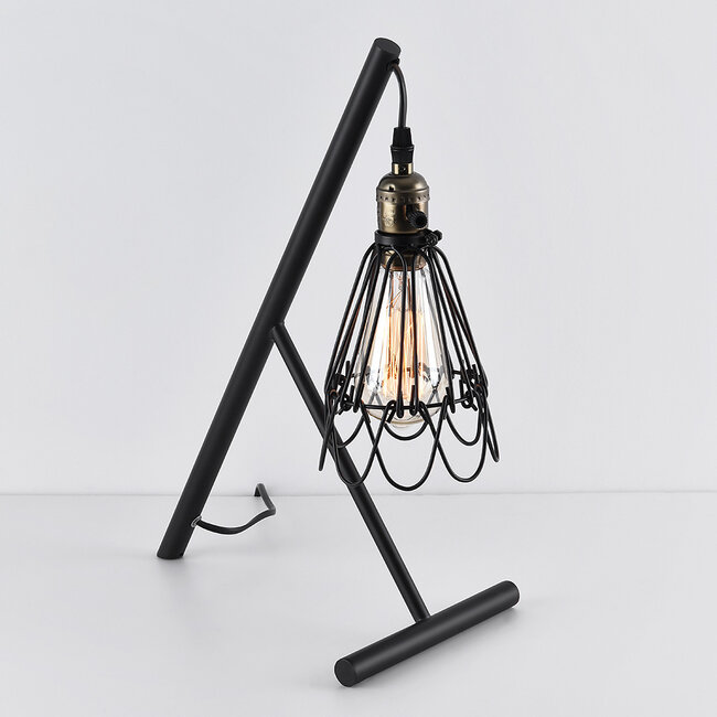 Lampe de table industrielle avec métal noir réglable - Marbella