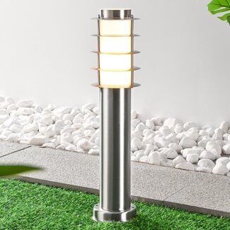Lampe d'extérieur sur pied Silvio en acier inoxydable - 50 cm