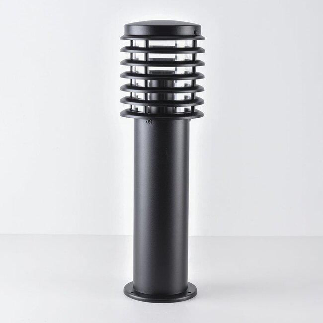 Lampe d'extérieur sur pied Elia en acier inoxydable noir - 50 cm