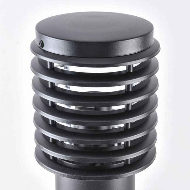 Lampe d'extérieur sur pied Elia en acier inoxydable noir - 50 cm