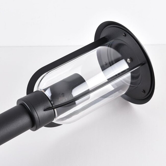 Lampe d'extérieur sur pied Alessandro en acier inoxydable noir - 80 cm
