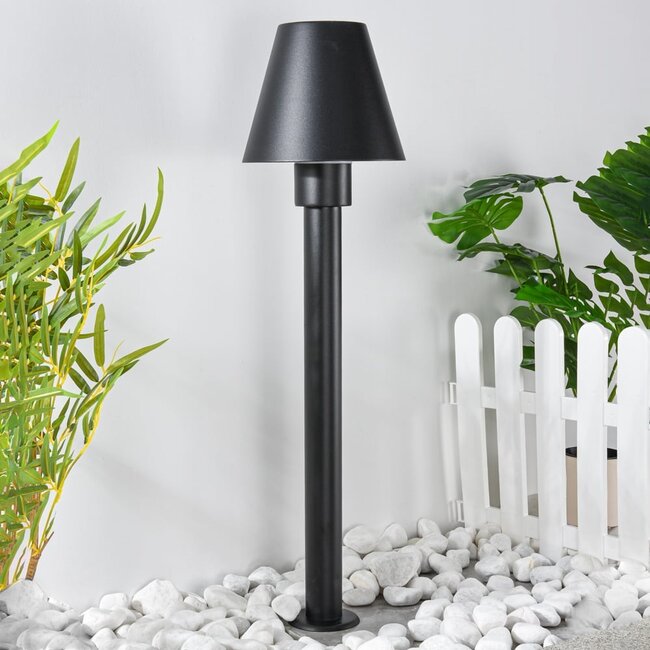 Lampe d'extérieur sur pied Bruno noire - 80 cm