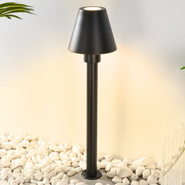 Lampe d'extérieur sur pied Bruno noire - 80 cm
