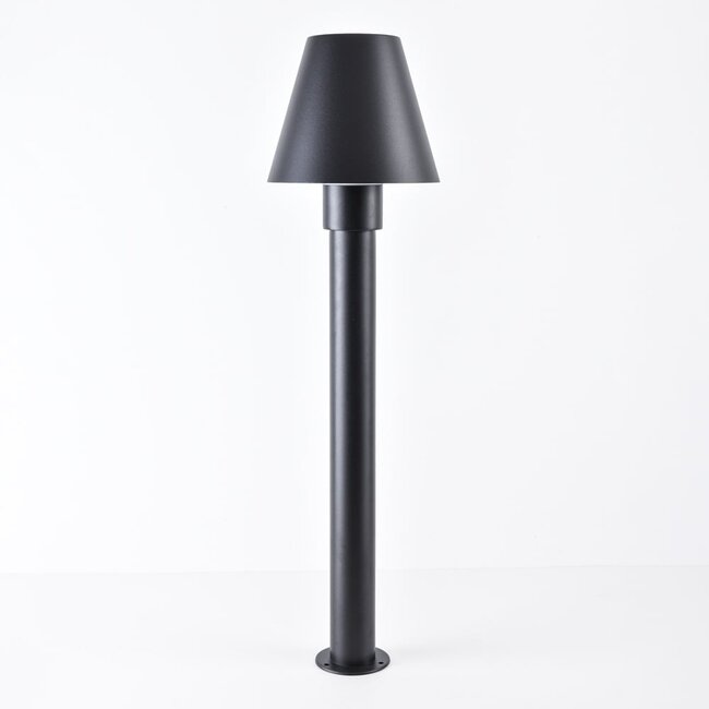 Lampe d'extérieur sur pied Bruno noire avec détecteur - 80 cm