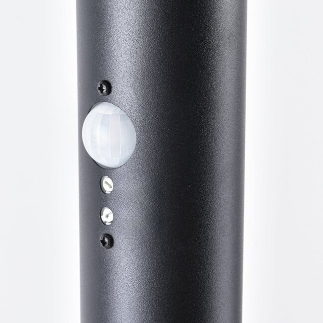Lampe d'extérieur sur pied Bruno noire avec détecteur - 80 cm