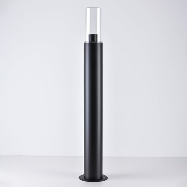 Lampe d'extérieur sur pied Stella en acier inoxydable noir - 80 cm