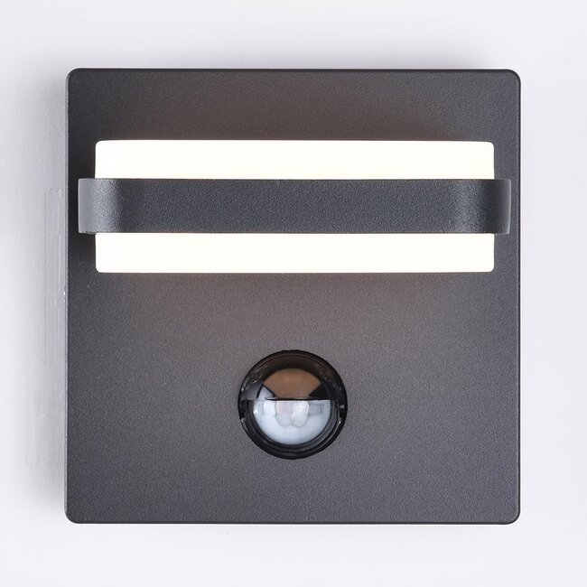 Applique extérieure Stefano avec détecteur de mouvement - anthracite et LED intégrée