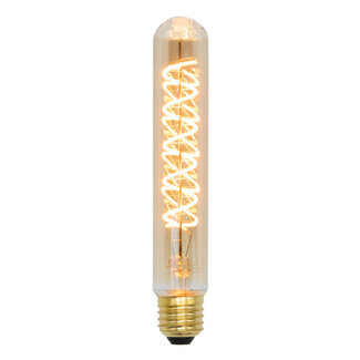 Ampoule tube LED E27 dimmable 4 watts, verre ambré, spirale (1800K)