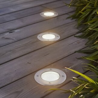 Spot solaire encastré au sol Sunny - argent avec LED intégrée