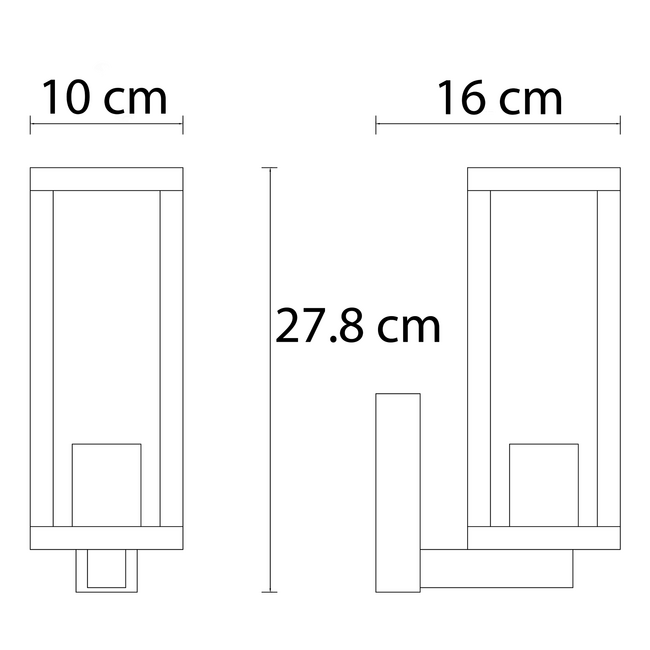 Applique murale moderne noire en verre - Carlo