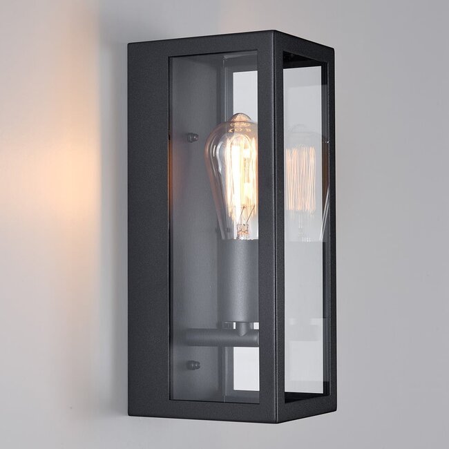 Applique murale moderne noire avec verre - Filippo