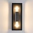 Applique extérieure 2 lumières Diana - inox noir avec verre