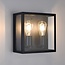Applique extérieure 2 lumières Gabriella - inox noir avec verre
