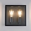 Applique extérieure 2 lumières Gabriella - inox noir avec verre