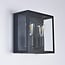 Applique extérieure 2 lumières Gabriella - inox noir avec verre