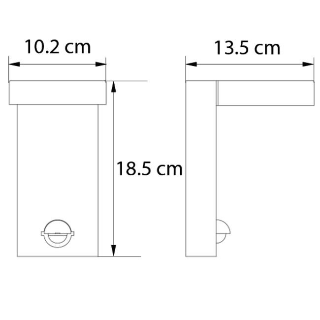 Applique murale Luca avec capteur - anthracite