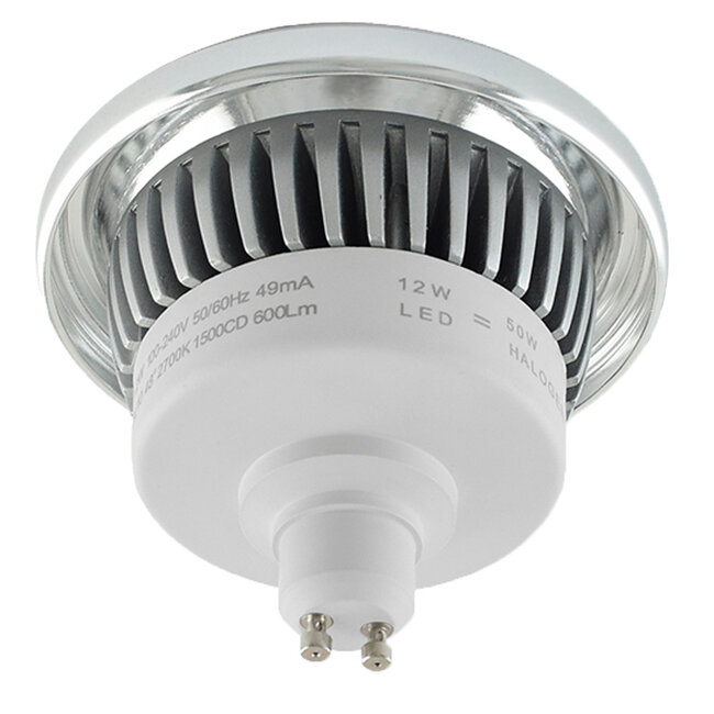 Spot LED AR111 GU10 dim-to-warm 12 watts, aluminium