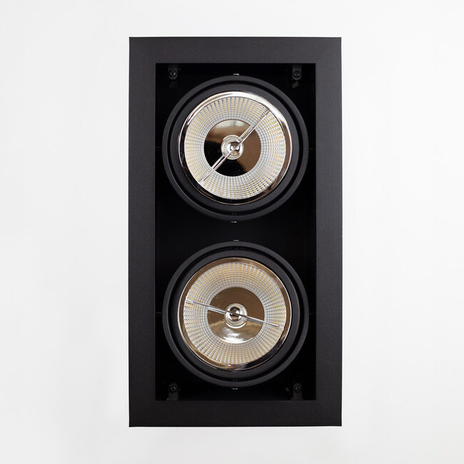 GU10 AR111 spot encastré réglable 2-lumières Jayden - noir