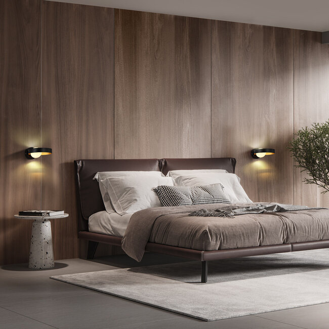 Applique noire avec intérieur effet doré - Carlos