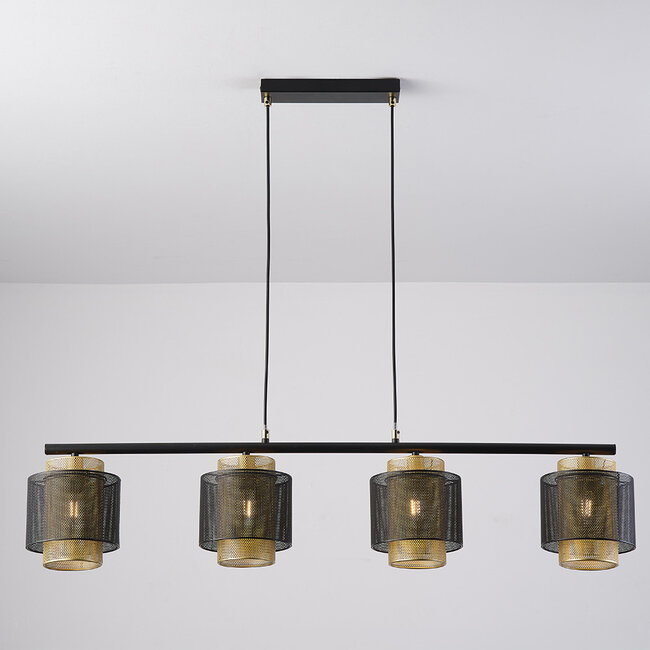 Lampe suspendue Jennifer - noir avec or