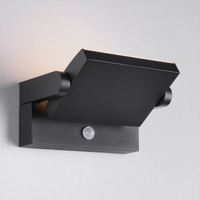 Applique extérieure orientable Berlin avec détecteur - noire