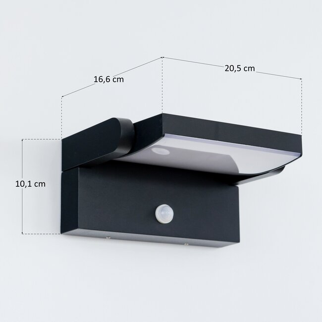 Applique extérieure orientable Berlin avec détecteur - noire