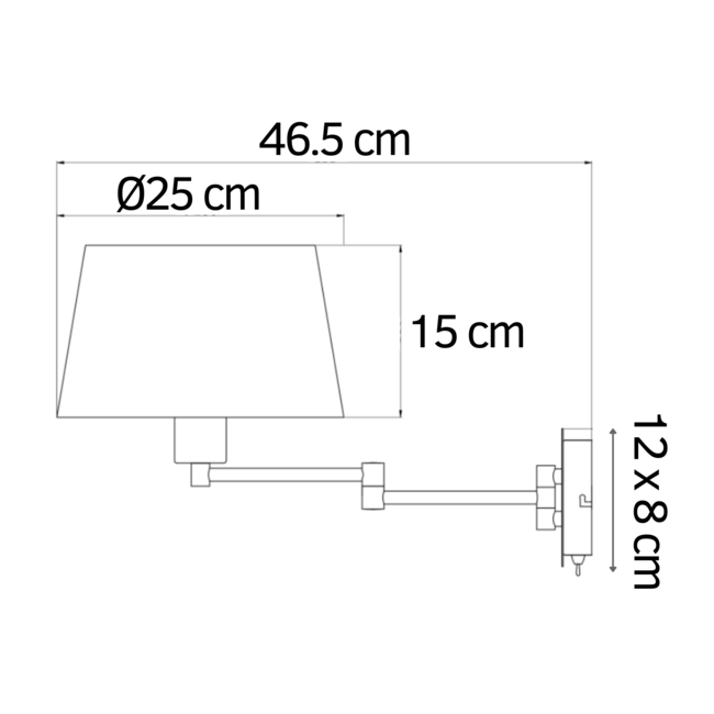 Lampe murale avec abat-jour noir - Abella
