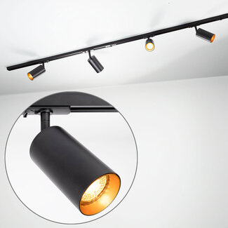 Système moderne de rails monophasés de 1,5 mètre avec spots Juno - plafonnier