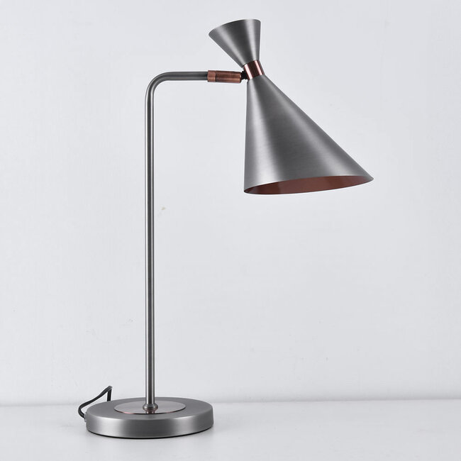 Lampe de table Arizona, argent antique et cuivre