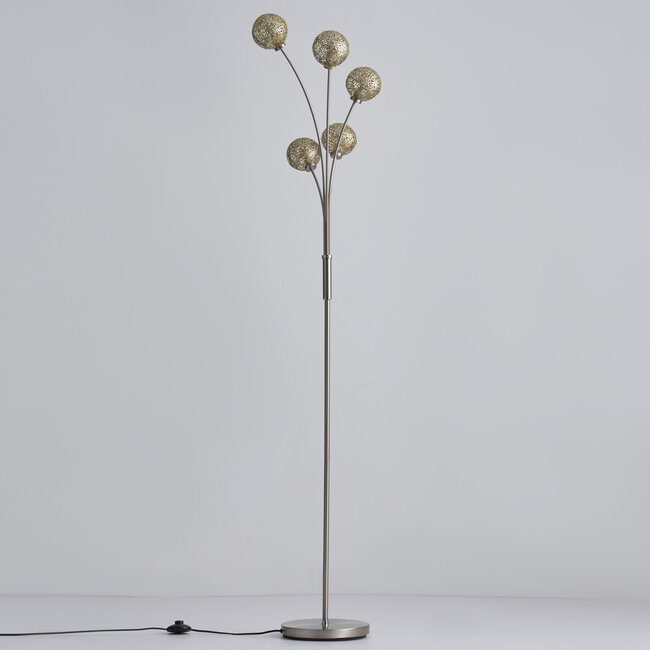 Lampadaire moderne or, 5 lumières - Claire