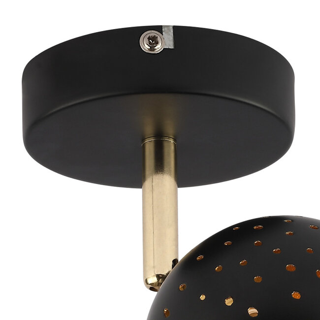 Spot de plafond moderne noir mat, 1 lampe - Lucinda