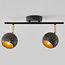 Spot de plafond moderne noir mat, 2 lumières - Edith