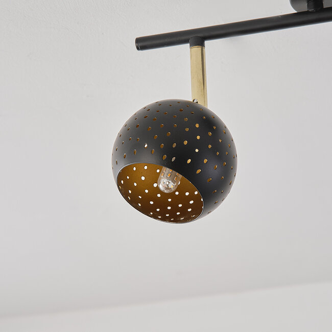 Spot de plafond moderne noir mat, 2 lumières - Edith