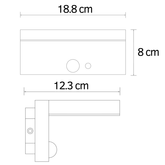 Applique solaire moderne d'extérieur noire avec capteur - Hendrick