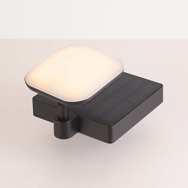 Lampe solaire d'extérieur moderne noire - Helena