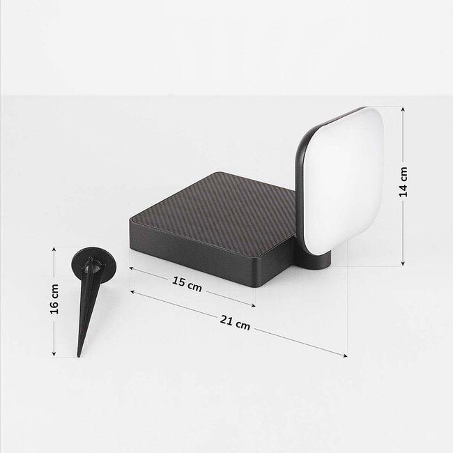 Lampe solaire d'extérieur moderne noire - Helena