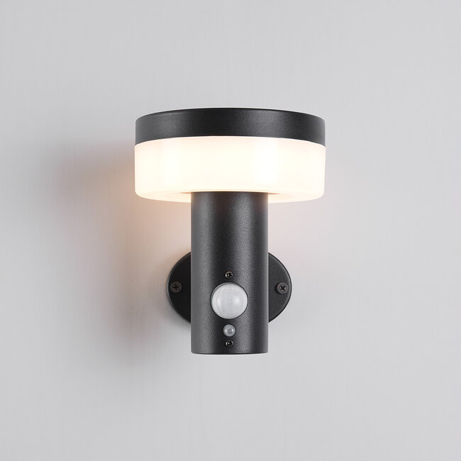 Applique solaire d'extérieur moderne noire avec capteur - Sandrine