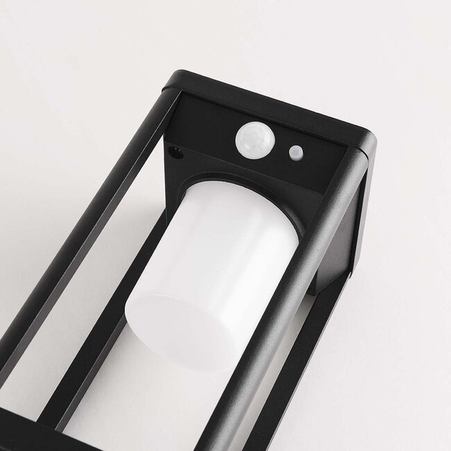 Lampe d'extérieur solaire sur pied Sparky noire avec détecteur, LED intégrée