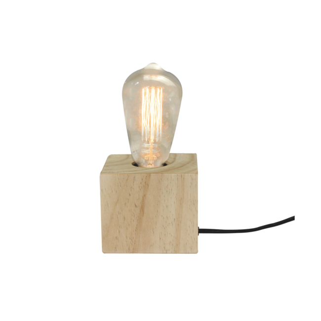 Lampe à poser Aspen - design ouvert avec base en bois