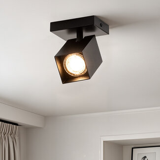 Spot de plafond industriel Ari - noir mat orientable
