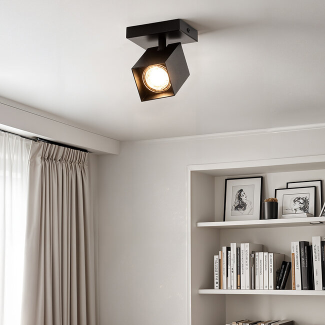 Plafonnier industriel noir mat - Ari